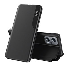 Funda de Cuero Cartera con Soporte Carcasa Q02H para Xiaomi Redmi Note 12T Pro 5G Negro