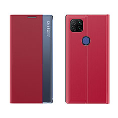 Funda de Cuero Cartera con Soporte Carcasa Q04H para Xiaomi Redmi 9 Activ Rojo