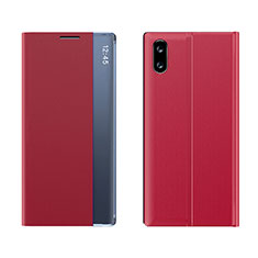 Funda de Cuero Cartera con Soporte Carcasa Q04H para Xiaomi Redmi 9A Rojo