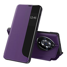 Funda de Cuero Cartera con Soporte Carcasa QH1 para Huawei Honor Magic3 Pro 5G Morado