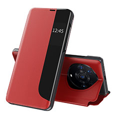 Funda de Cuero Cartera con Soporte Carcasa QH1 para Huawei Honor Magic3 Pro+ Plus 5G Rojo