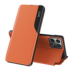 Funda de Cuero Cartera con Soporte Carcasa QH1 para Huawei Honor X6 5G Naranja