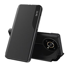 Funda de Cuero Cartera con Soporte Carcasa QH1 para Huawei Honor X9 5G Negro