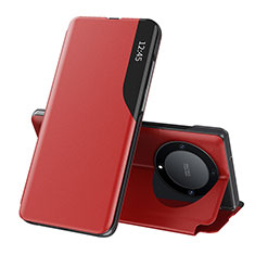 Funda de Cuero Cartera con Soporte Carcasa QH1 para Huawei Honor X9a 5G Rojo