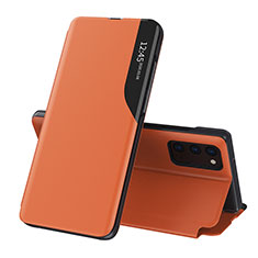 Funda de Cuero Cartera con Soporte Carcasa QH1 para Samsung Galaxy A24 4G Naranja