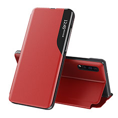 Funda de Cuero Cartera con Soporte Carcasa QH1 para Samsung Galaxy A50S Rojo