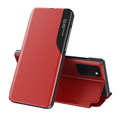 Funda de Cuero Cartera con Soporte Carcasa QH1 para Samsung Galaxy A82 5G Rojo