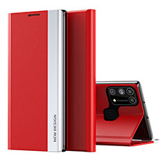 Funda de Cuero Cartera con Soporte Carcasa QH1 para Samsung Galaxy M31 Prime Edition Rojo