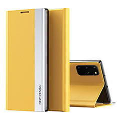 Funda de Cuero Cartera con Soporte Carcasa QH1 para Samsung Galaxy S20 Plus 5G Amarillo