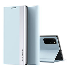 Funda de Cuero Cartera con Soporte Carcasa QH1 para Samsung Galaxy S20 Plus Azul Claro