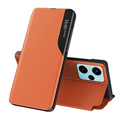 Funda de Cuero Cartera con Soporte Carcasa QH1 para Xiaomi Poco F5 5G Naranja