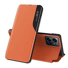 Funda de Cuero Cartera con Soporte Carcasa QH1 para Xiaomi Redmi Note 12 4G Naranja