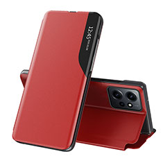 Funda de Cuero Cartera con Soporte Carcasa QH1 para Xiaomi Redmi Note 12 4G Rojo