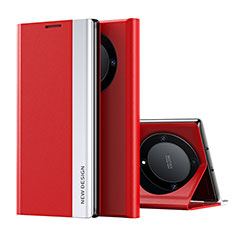 Funda de Cuero Cartera con Soporte Carcasa QH2 para Huawei Honor X9a 5G Rojo