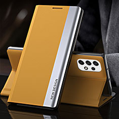 Funda de Cuero Cartera con Soporte Carcasa QH2 para Samsung Galaxy A23 4G Amarillo