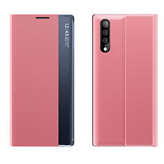 Funda de Cuero Cartera con Soporte Carcasa QH2 para Samsung Galaxy A70 Oro Rosa