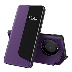 Funda de Cuero Cartera con Soporte Carcasa QH3 para Huawei Mate 60 Pro+ Plus Morado