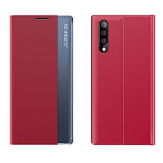 Funda de Cuero Cartera con Soporte Carcasa QH3 para Samsung Galaxy A50S Rojo