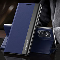 Funda de Cuero Cartera con Soporte Carcasa QH4 para Samsung Galaxy F23 5G Azul