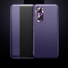 Funda de Cuero Cartera con Soporte Carcasa QK1 para Huawei Honor 50 SE 5G Morado