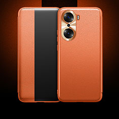 Funda de Cuero Cartera con Soporte Carcasa QK1 para Huawei Honor 60 5G Naranja