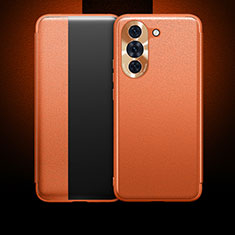 Funda de Cuero Cartera con Soporte Carcasa QK1 para Huawei Nova 10 Naranja