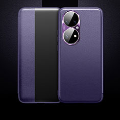 Funda de Cuero Cartera con Soporte Carcasa QK1 para Huawei P50 Morado