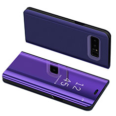 Funda de Cuero Cartera con Soporte Carcasa S01 para Samsung Galaxy Note 8 Duos N950F Morado