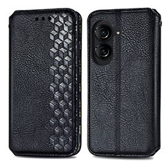 Funda de Cuero Cartera con Soporte Carcasa S01D para Asus ZenFone 10 Negro