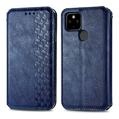 Funda de Cuero Cartera con Soporte Carcasa S01D para Google Pixel 5 Azul