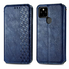 Funda de Cuero Cartera con Soporte Carcasa S01D para Google Pixel 5a 5G Azul