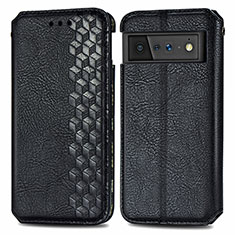 Funda de Cuero Cartera con Soporte Carcasa S01D para Google Pixel 6 Pro 5G Negro