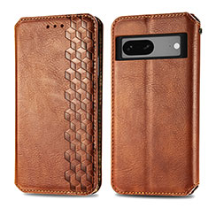 Funda de Cuero Cartera con Soporte Carcasa S01D para Google Pixel 7 5G Marron