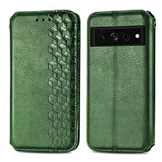 Funda de Cuero Cartera con Soporte Carcasa S01D para Google Pixel 7 Pro 5G Verde