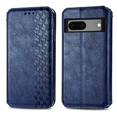 Funda de Cuero Cartera con Soporte Carcasa S01D para Google Pixel 7a 5G Azul