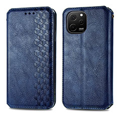 Funda de Cuero Cartera con Soporte Carcasa S01D para Huawei Enjoy 50z Azul