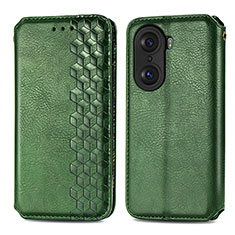 Funda de Cuero Cartera con Soporte Carcasa S01D para Huawei Honor 60 Pro 5G Verde