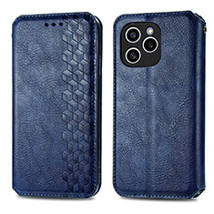 Funda de Cuero Cartera con Soporte Carcasa S01D para Huawei Honor 60 SE 5G Azul