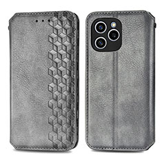 Funda de Cuero Cartera con Soporte Carcasa S01D para Huawei Honor 60 SE 5G Gris