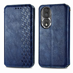 Funda de Cuero Cartera con Soporte Carcasa S01D para Huawei Honor 80 5G Azul