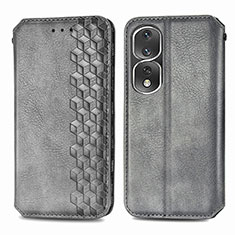 Funda de Cuero Cartera con Soporte Carcasa S01D para Huawei Honor 80 Pro Flat 5G Gris