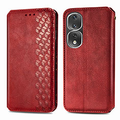 Funda de Cuero Cartera con Soporte Carcasa S01D para Huawei Honor 80 Pro Flat 5G Rojo