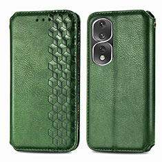 Funda de Cuero Cartera con Soporte Carcasa S01D para Huawei Honor 80 Pro Flat 5G Verde