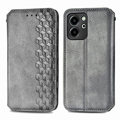 Funda de Cuero Cartera con Soporte Carcasa S01D para Huawei Honor 80 SE 5G Gris