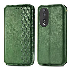 Funda de Cuero Cartera con Soporte Carcasa S01D para Huawei Honor 90 5G Verde