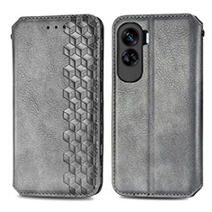 Funda de Cuero Cartera con Soporte Carcasa S01D para Huawei Honor 90 Lite 5G Gris