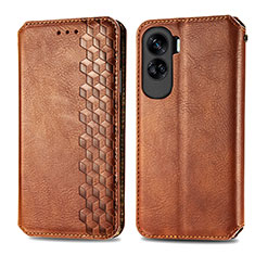 Funda de Cuero Cartera con Soporte Carcasa S01D para Huawei Honor 90 Lite 5G Marron