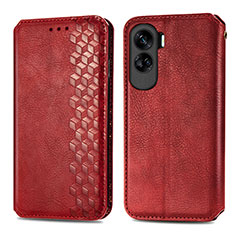 Funda de Cuero Cartera con Soporte Carcasa S01D para Huawei Honor 90 Lite 5G Rojo