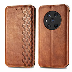 Funda de Cuero Cartera con Soporte Carcasa S01D para Huawei Honor Magic3 5G Marron