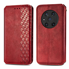 Funda de Cuero Cartera con Soporte Carcasa S01D para Huawei Honor Magic3 5G Rojo